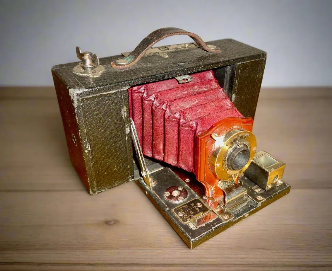 1900s Kodak No.2 Model A Folding Brownie Roll Film Camera Made By Kodak USA