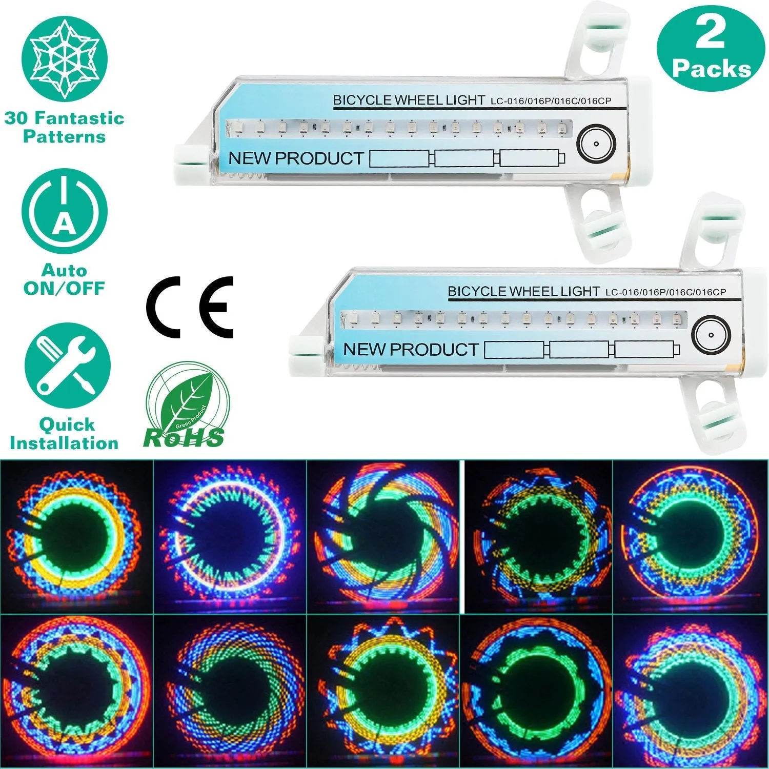 2-Piece: 32 LEDs Pattern Cycling Lights