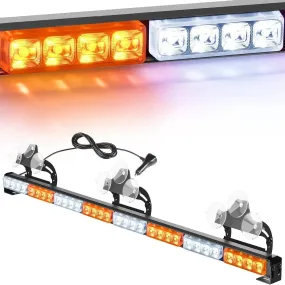 35 Inch 32 Leds Traffic Advisor Strobe Amber White Light Bar