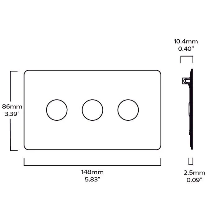 3G Light Switch Plate - Brass