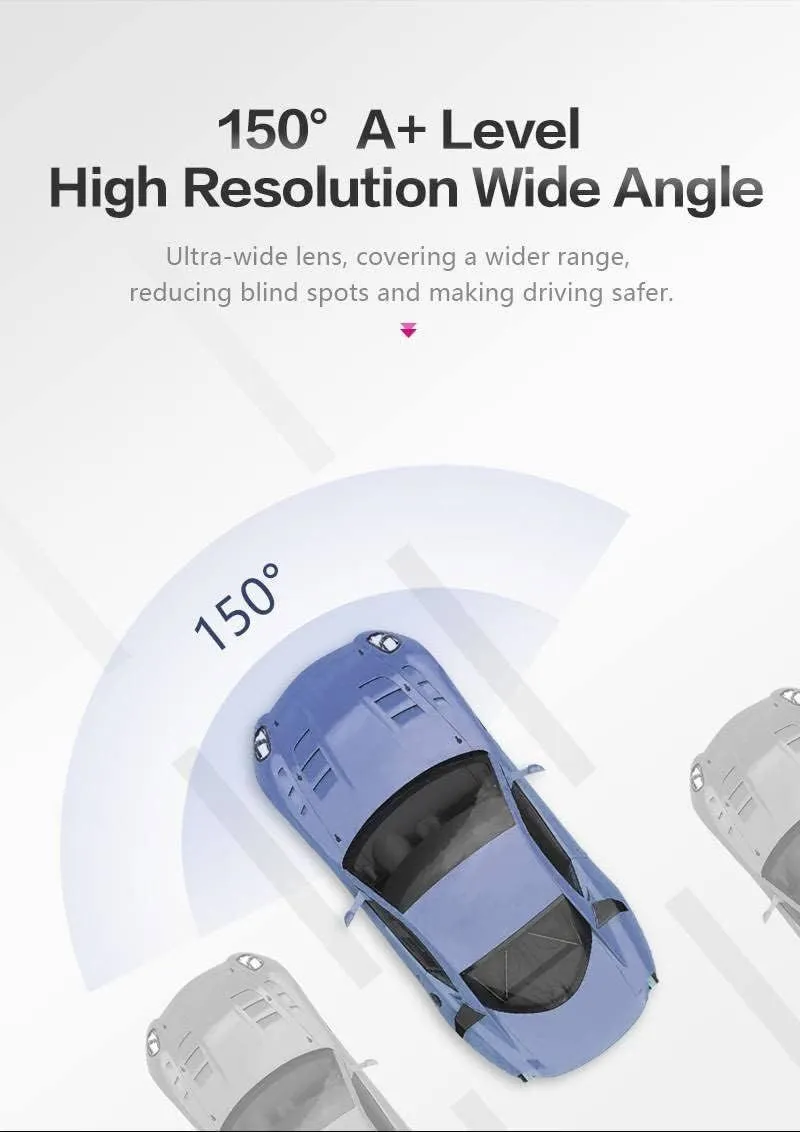 4K UHD 9.66" Mirror Front and Rear Dual Dash Camera Voice