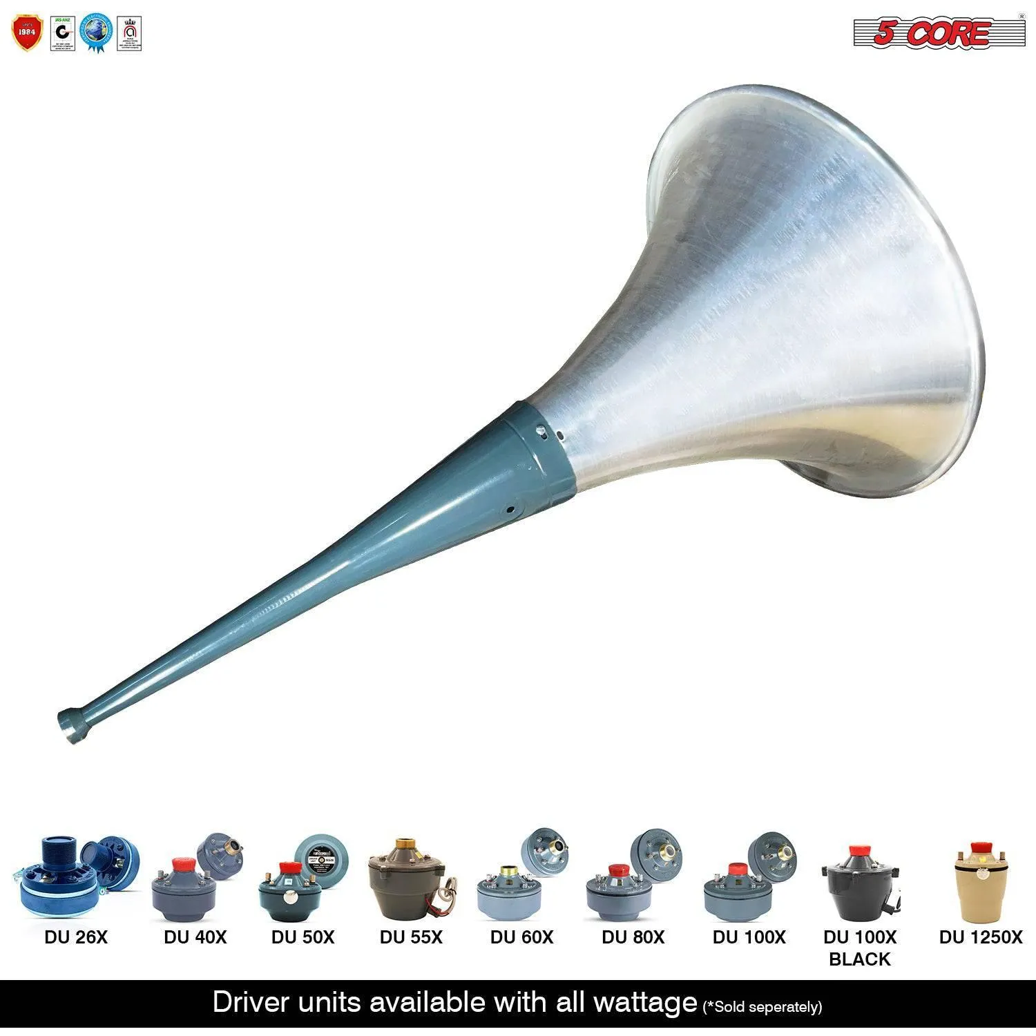 5Core Indoor Outdoor PA Horn Speaker Long Range Horn 22 Inch & Driver