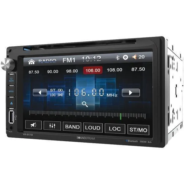 6.5inch Double-DIN In-Dash DVD Receiver with Bluetooth