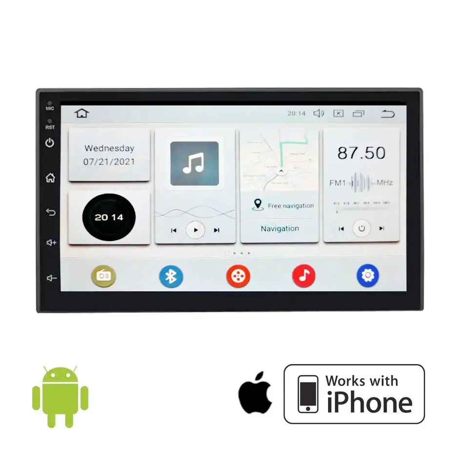 7 Inch - Universal Android Entertainment & GPS System With Apple Car Play