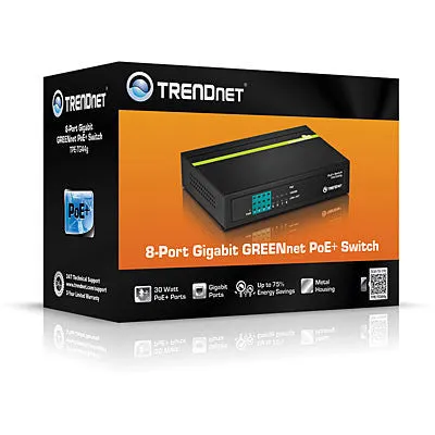 8 Port GREENnet Gigabit PoE  Switch