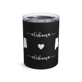 Alabama Heart Stainless Steel 10-Ounce Tumbler - State Pride Insulated Mug for Hot and Cold Beverages"