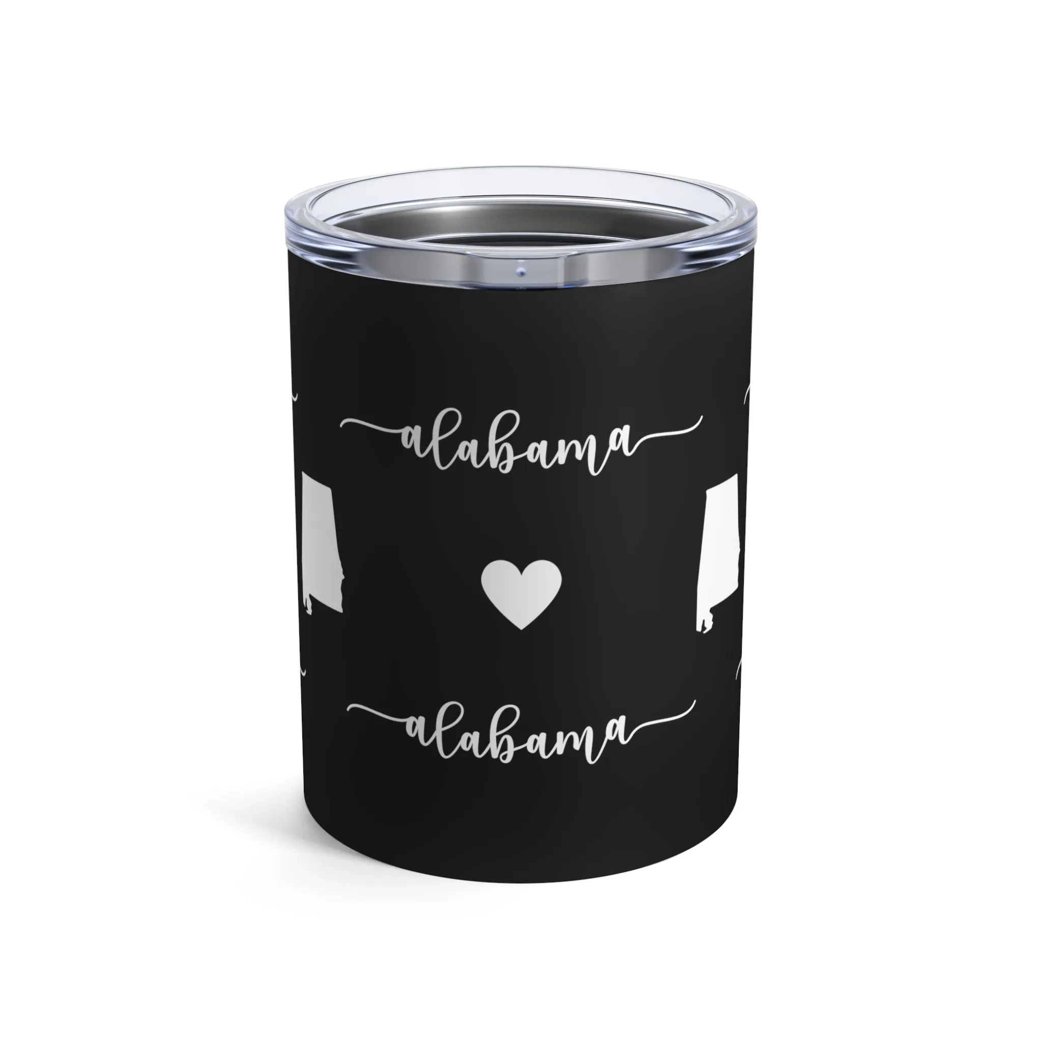 Alabama Heart Stainless Steel 10-Ounce Tumbler - State Pride Insulated Mug for Hot and Cold Beverages"
