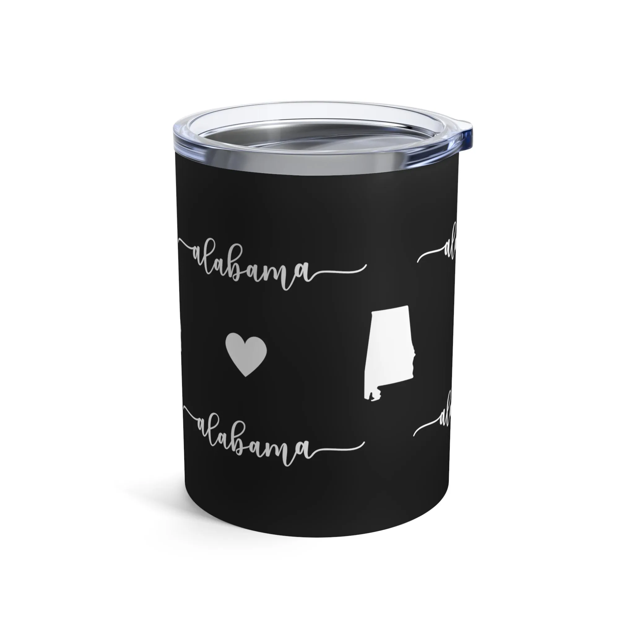 Alabama Heart Stainless Steel 10-Ounce Tumbler - State Pride Insulated Mug for Hot and Cold Beverages"