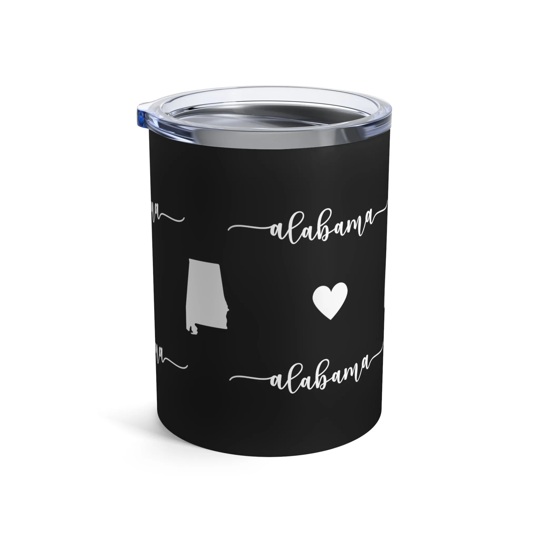 Alabama Heart Stainless Steel 10-Ounce Tumbler - State Pride Insulated Mug for Hot and Cold Beverages"