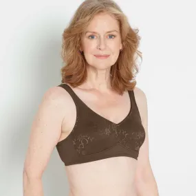 All Over Lace Microfiber Pocketed Especially For You Bra Chocolate/Bilateral