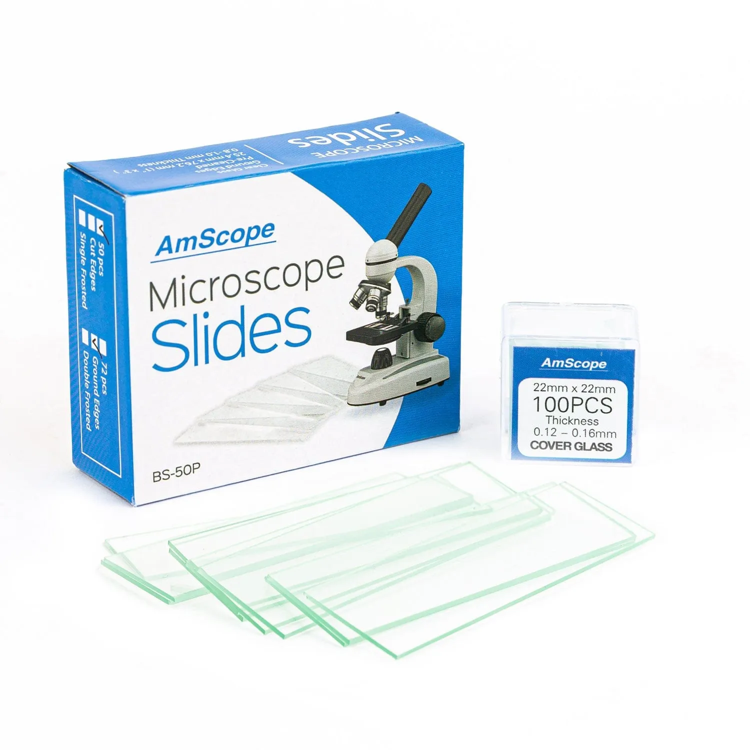 AmScope B110 Series Premium Student Lab Binocular Compound Microscope Bundles: 40X-1000X dual LED, Ergonomic, with Digital Camera, Tweezers, and Prepared Microscope Slide Set