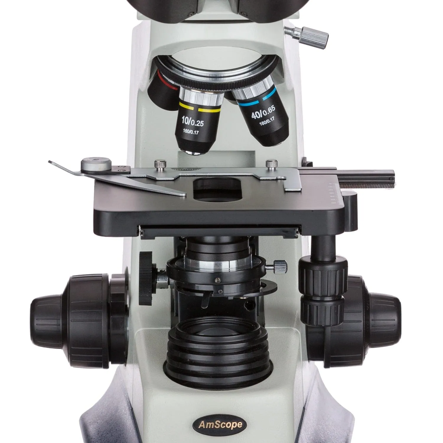 AmScope T590 Series Trinocular Compound Microscope with 20W Halogen, Oil Condenser and Optional Digital Camera