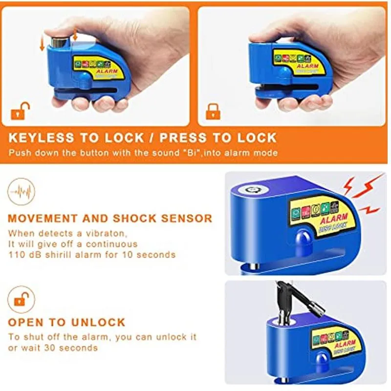 Anti-Theft Disc Brake Lock JG603 Orange