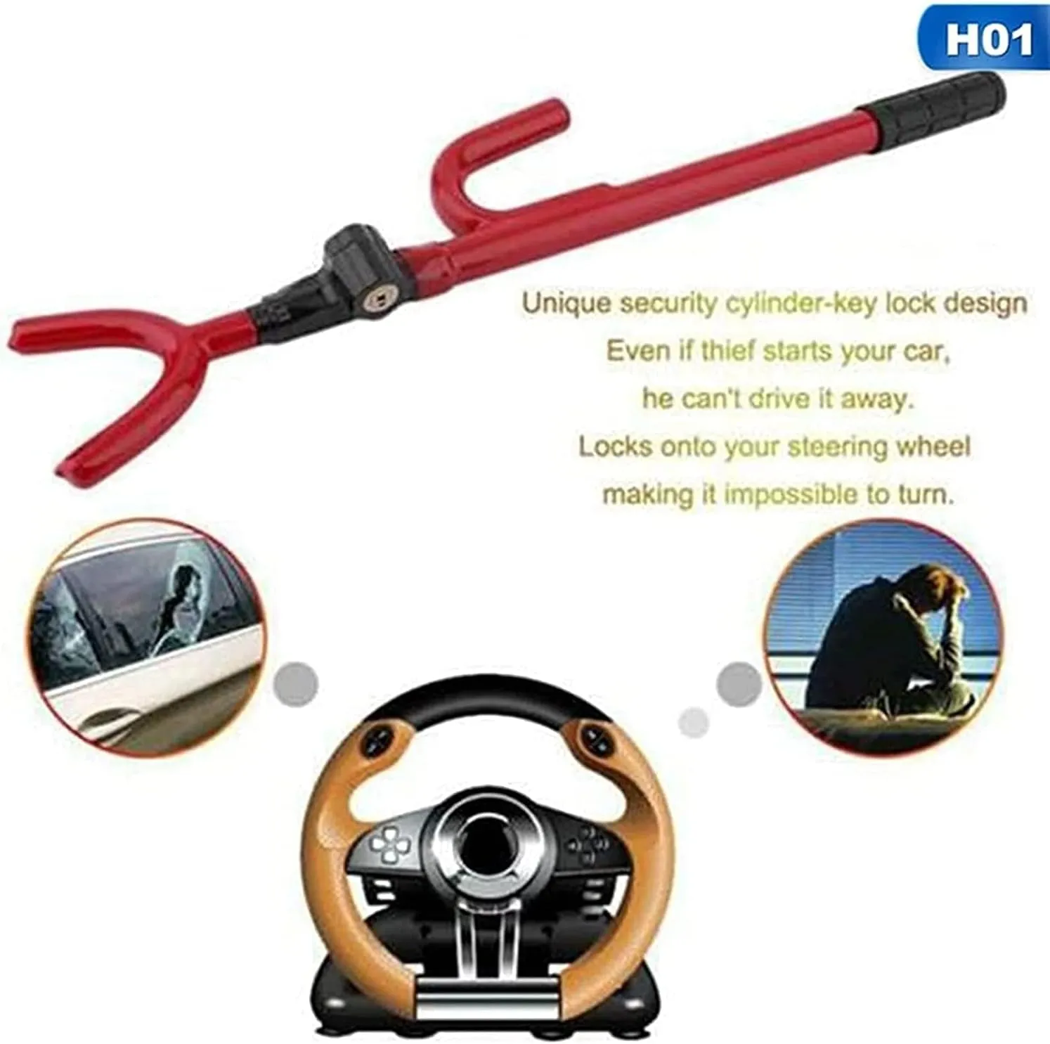 Anti-Theft Universal Car Steering Wheel Lock Jg08S