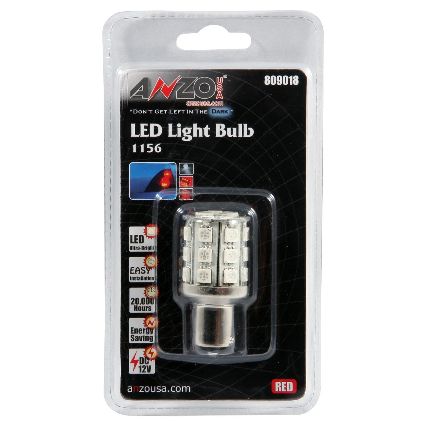 Anzo USA 809018 LED Replacement Bulb; 1156; 24 LEDs; 2 in. Tall; Red;