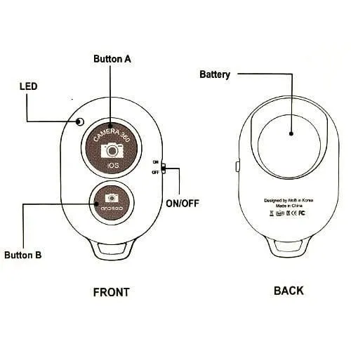 Bluetooth Remote Camera Shutter For Apple, IOS And Android