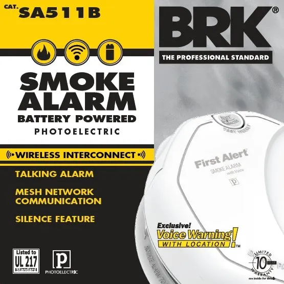BRK SA511B Wireless Interconnect Smoke Alarm