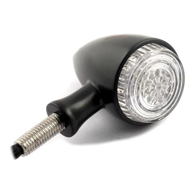 Bullet LED Turn Signals/Indicators (Pair)   41mm Fork Clamps - Black - Highway Hawk 68-203201 & 68-622
