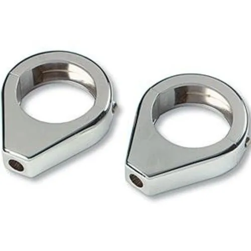Bullet LED Turn Signals/Indicators (Pair)   41mm Fork Clamps - Chrome - Highway Hawk 68-203200 & 68-622