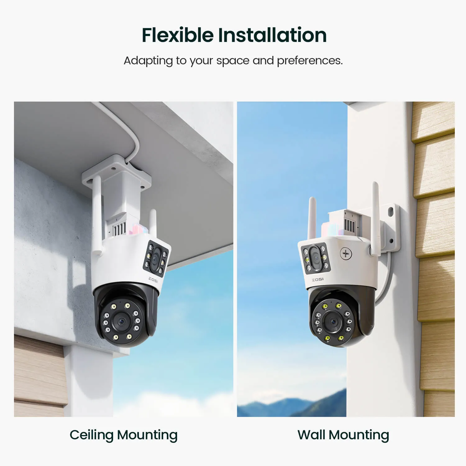 C298 2.4GHz WiFi PT Camera with Dual Lens   Up to 256GB Local Storage
