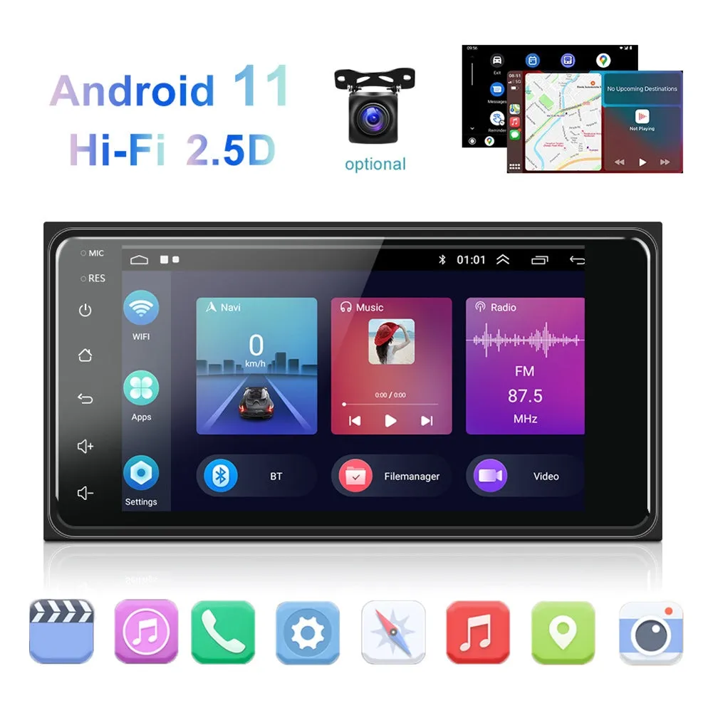 Car Radio Multimedia Video Player 7-inch Android 11 Carplay