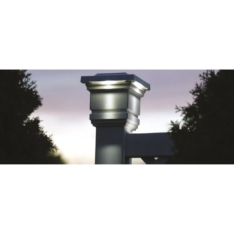 Classy 4" x 4" PVC Solar Post Cap - White