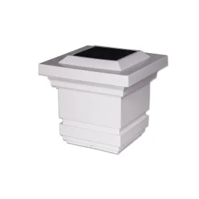Classy 4" x 4" PVC Solar Post Cap - White