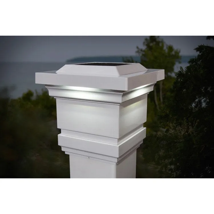 Classy 4" x 4" PVC Solar Post Cap - White