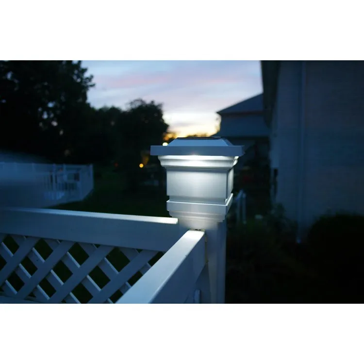 Classy 4" x 4" PVC Solar Post Cap - White