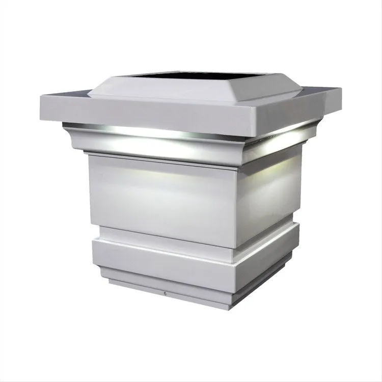 Classy 4" x 4" PVC Solar Post Cap - White