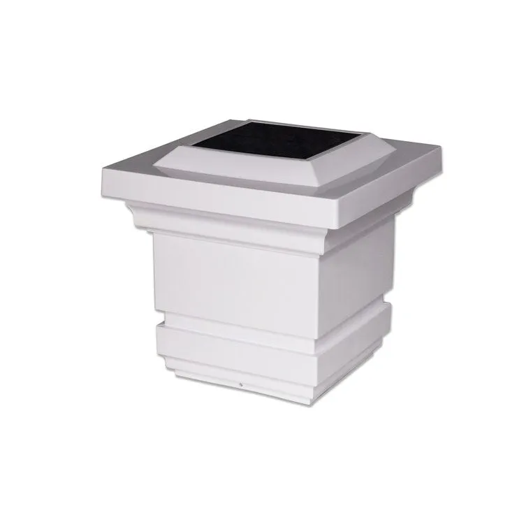 Classy 4" x 4" PVC Solar Post Cap - White