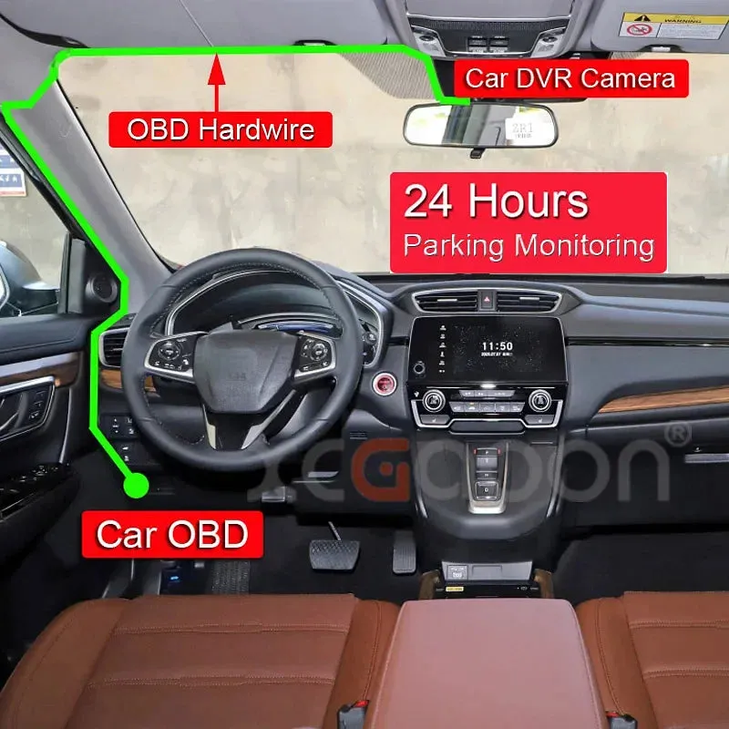 Color Name: Black - XCGaoon 24Hours Car OBD Hardwire Kit With