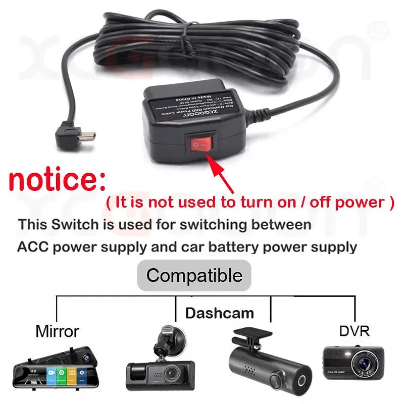 Color Name: Black - XCGaoon 24Hours Car OBD Hardwire Kit With