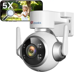 Ctronics 5X Optical Zoom 5MP Outdoor Security Camera with 2.4/5 Ghz WiFi & Cloud Storage