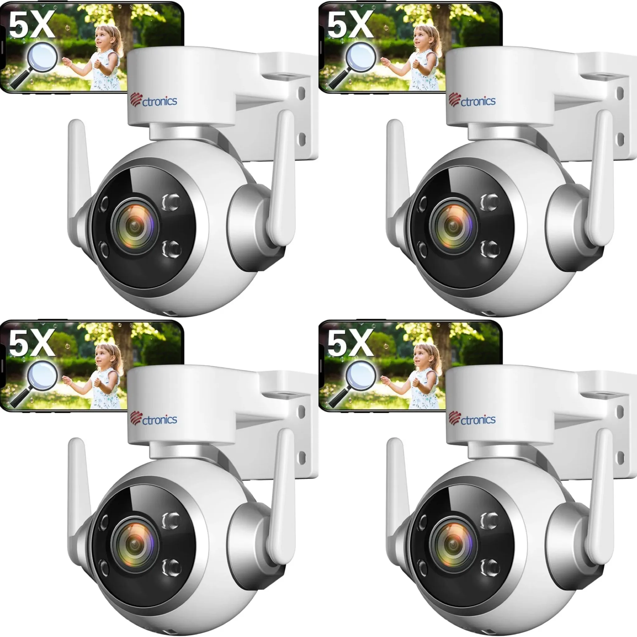 Ctronics 5X Optical Zoom 5MP Outdoor Security Camera with 2.4/5 Ghz WiFi & Cloud Storage