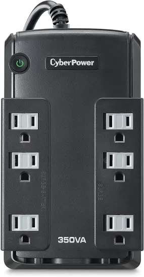 CyberPower CP350COM 350VA/255W 6 Outlets Compact UPS Battery Backup - New Battery Certified Refurbished