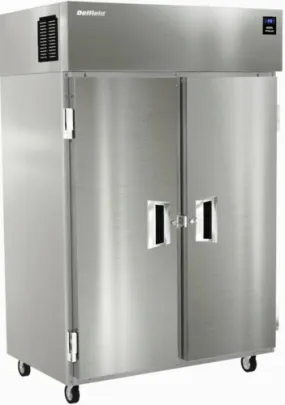 Delfield 6051XL-S two-section reach-in refrigerator with 33.2 cubic feet capacity