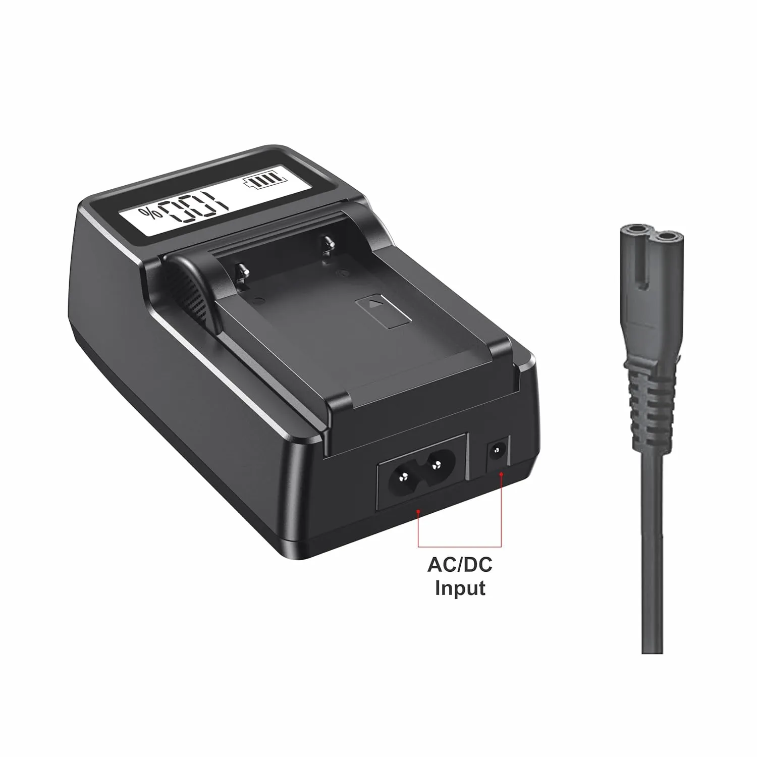 Digitek (DUC 021 ENEL14) High-Speed Li-ion Battery Charger for ENEL 14, Compatible with Canon, Nikon, Olympus, Panasonic, and Fujifilm Cameras, AC Input 110-240V, USB Output, LCD Charging Display