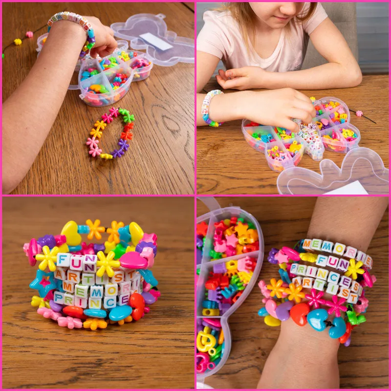 DIY Assorted Colourful Bracelet Bead Kit (400/box) for Beading, Bracelets, Necklace, Jewelry, Art & Crafts. Gift For Kids and Adults.