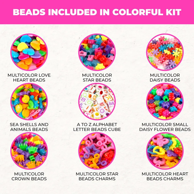 DIY Assorted Colourful Bracelet Bead Kit (400/box) for Beading, Bracelets, Necklace, Jewelry, Art & Crafts. Gift For Kids and Adults.