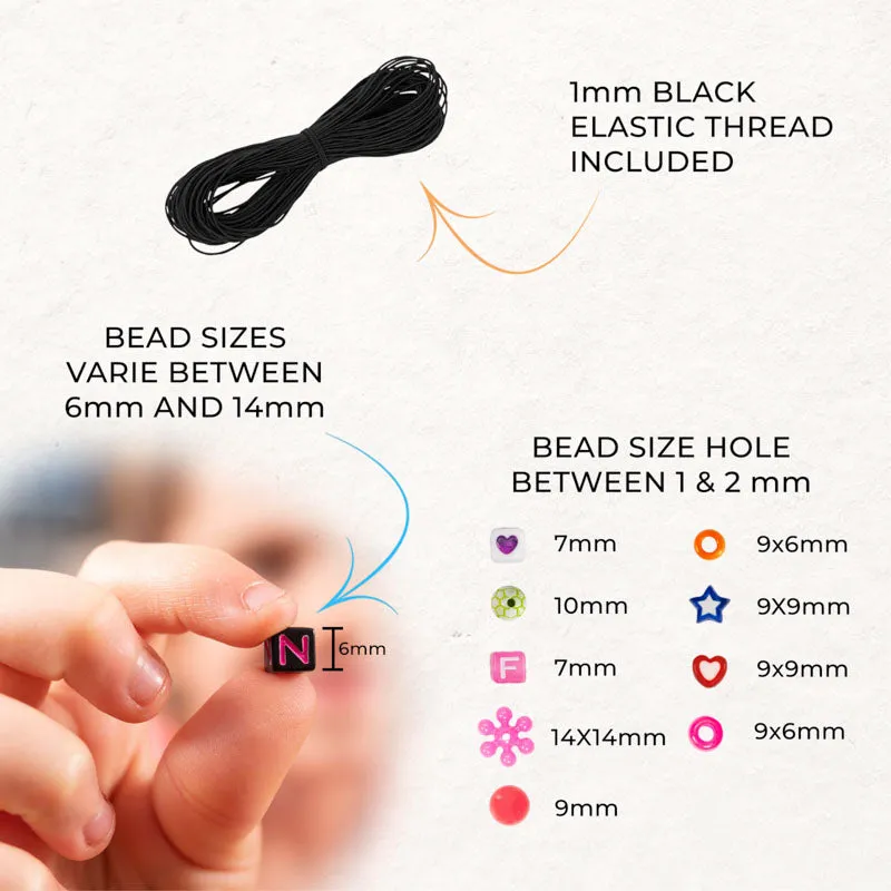 DIY Neon Glow Bracelet Bead Kit (400/box) for Beading, Bracelets, Necklace, Jewelry, Art & Crafts. Gift For Kids and Adults