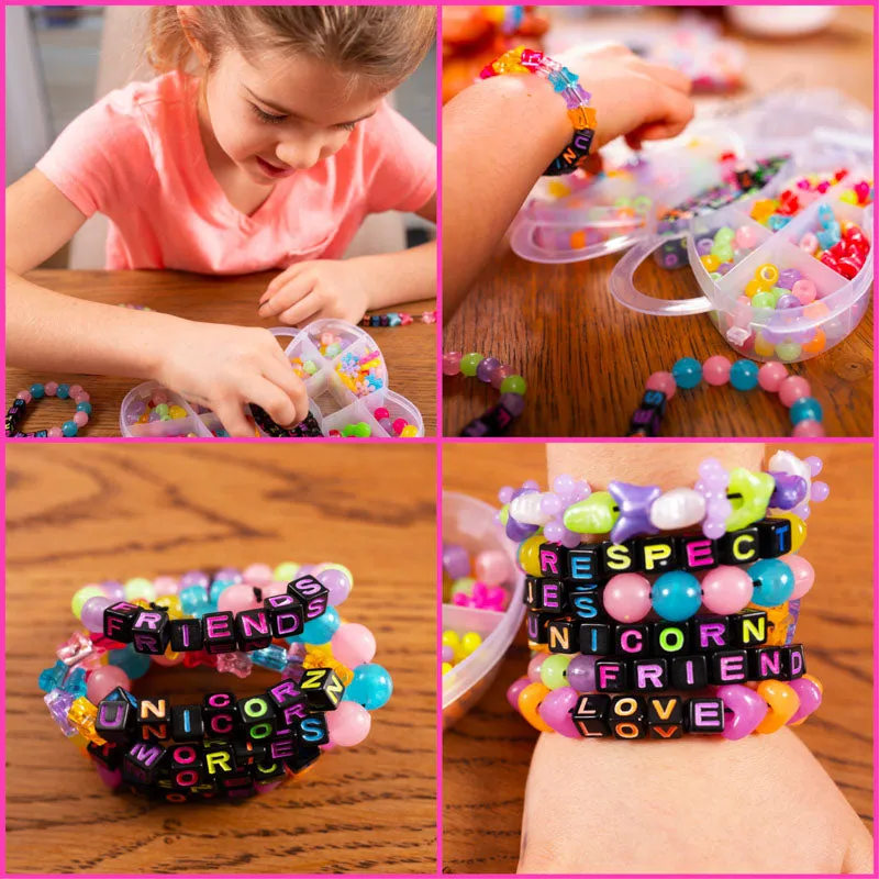 DIY UV Reactive and Glow-In-The-Dark Bracelet Bead Kit (400/box) for Beading, Bracelets, Necklace, Jewelry & Crafts. For Kids and Adults.
