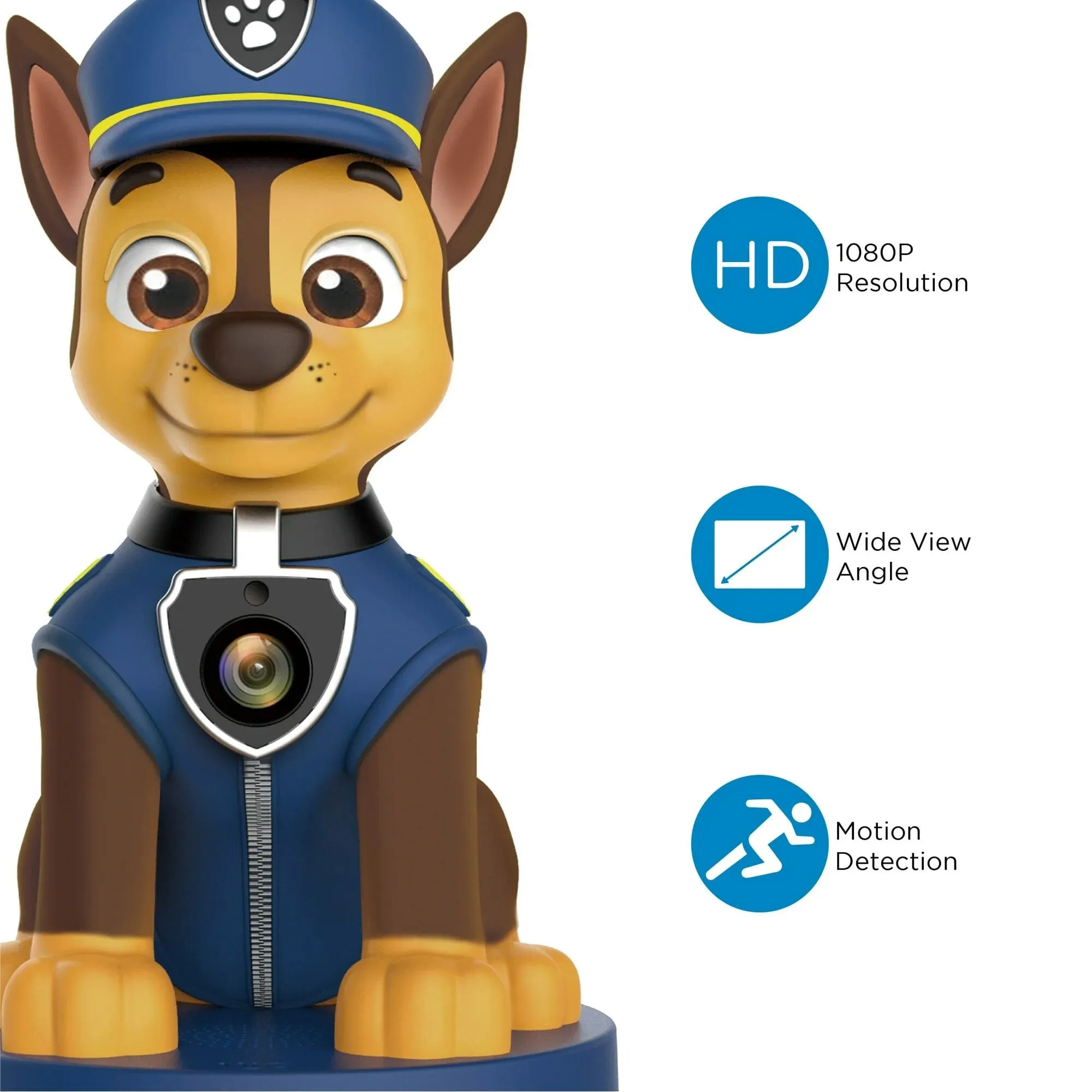 Ematic EPWB1402 PAW Patrol Chase 1080p HD Wifi Security Camera Monitor with Two-Way Audio and Night Vision CCTV