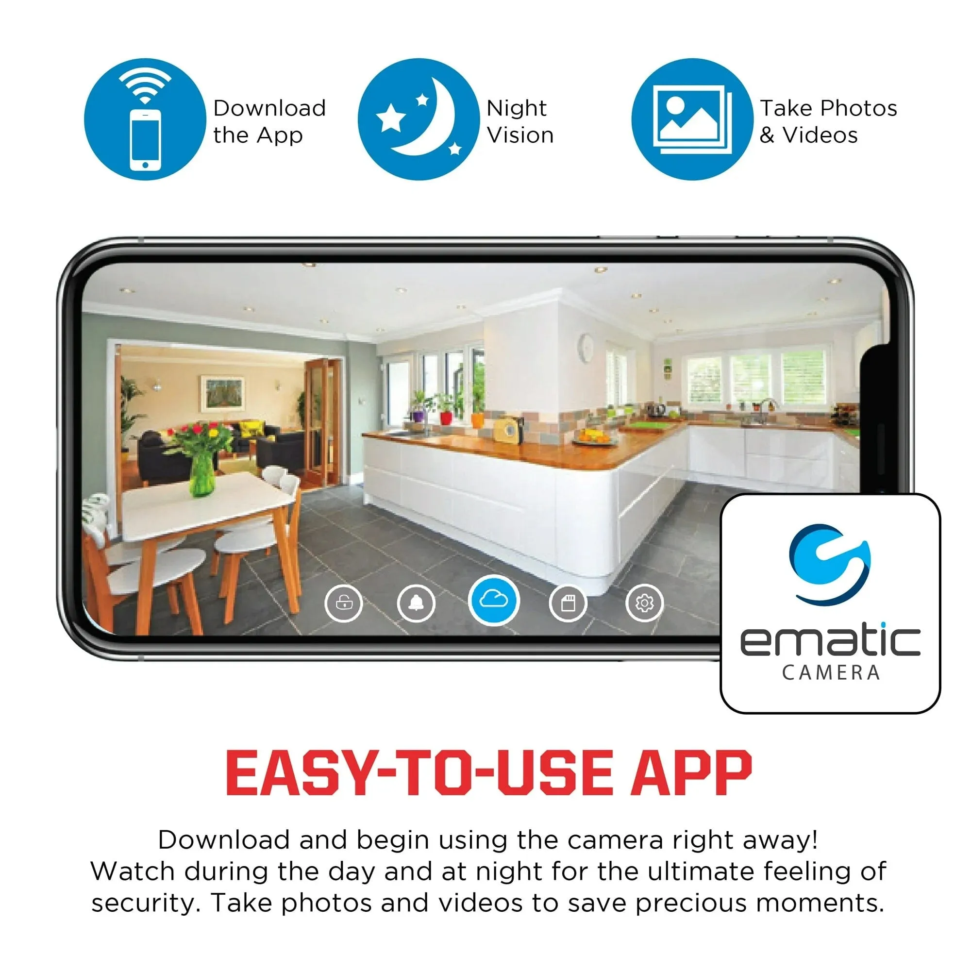 Ematic EPWB1402 PAW Patrol Chase 1080p HD Wifi Security Camera Monitor with Two-Way Audio and Night Vision CCTV