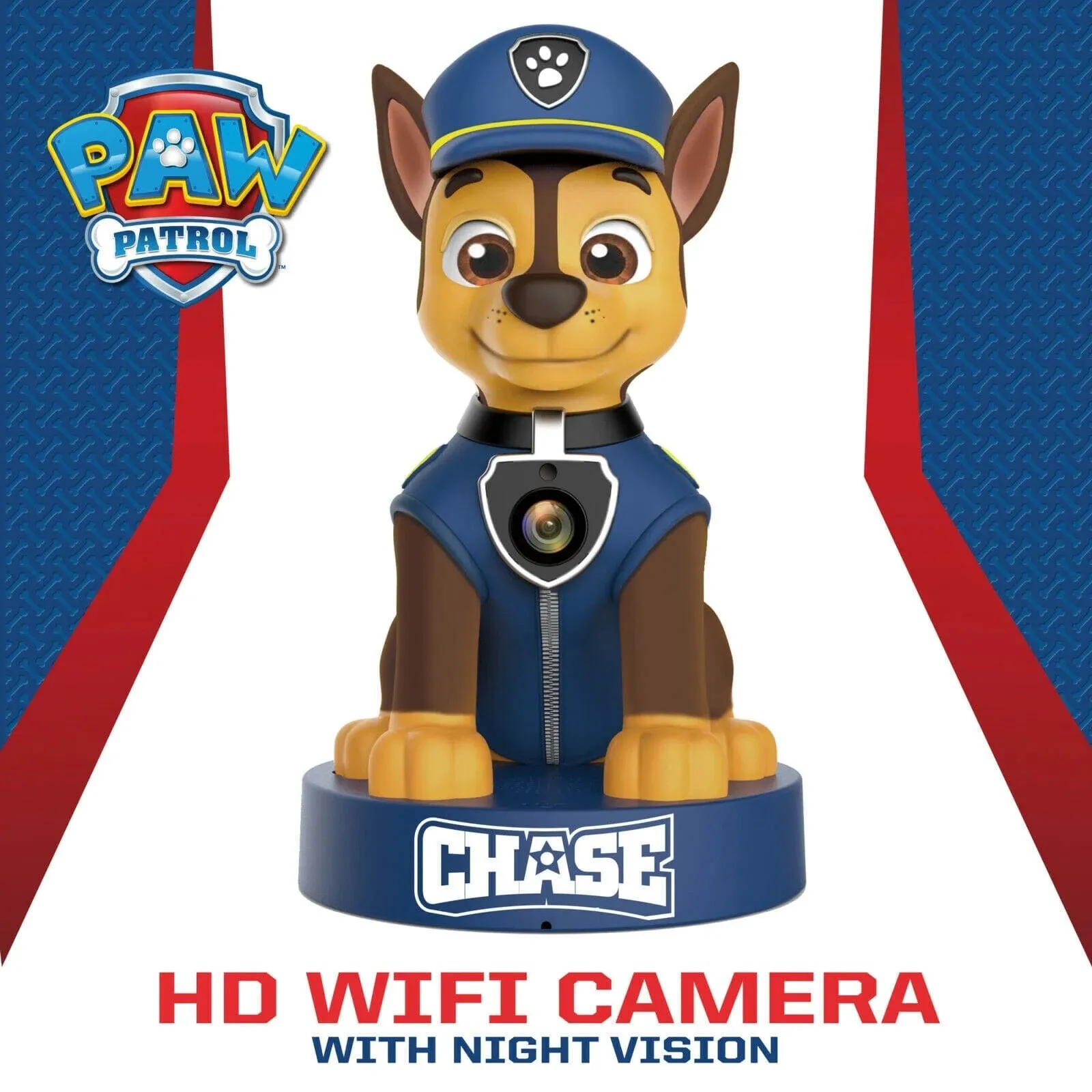 Ematic EPWB1402 PAW Patrol Chase 1080p HD Wifi Security Camera Monitor with Two-Way Audio and Night Vision CCTV