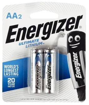 Energizer Battery Lithium L91 BP2 - AA 1.5V - (Pack of 2)