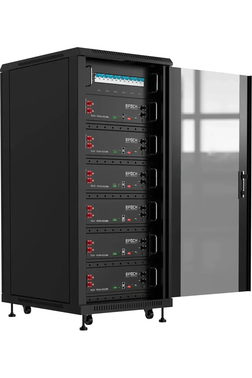 Epoch Batteries 30.72kWh Lithium Server Rack Battery Kit with Cabinet Pre-Assembled