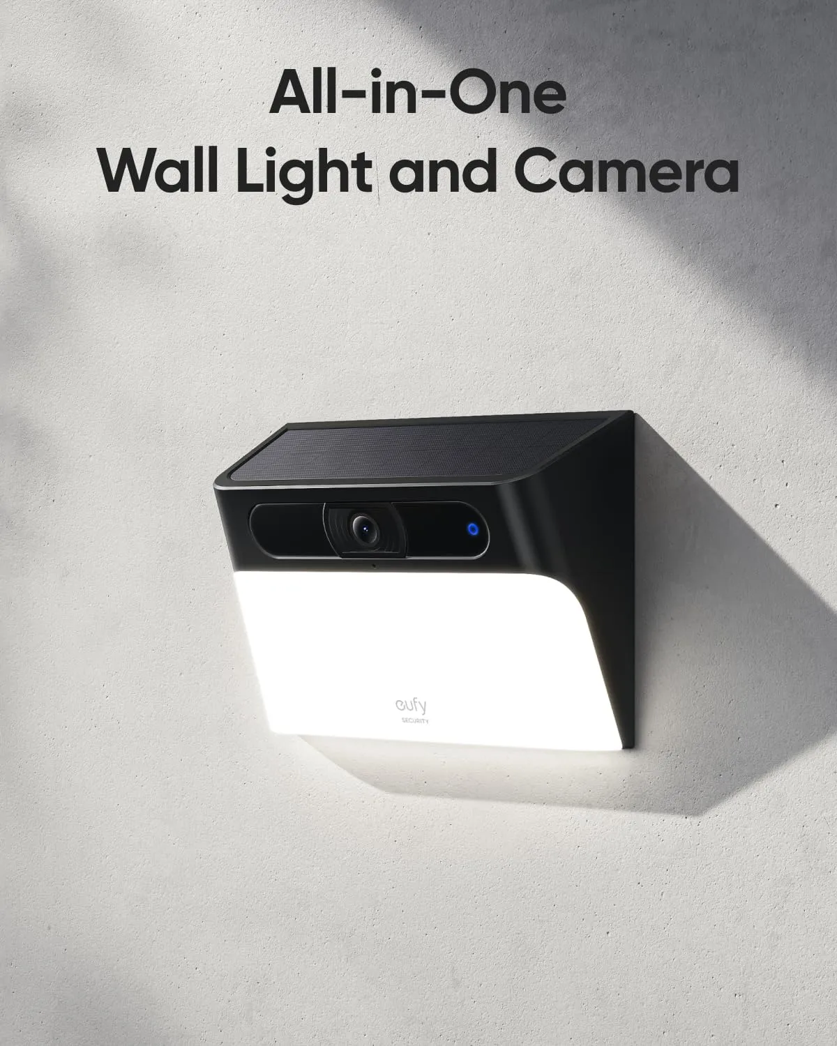 eufy Security Solar Wall Light Cam S120, Solar Security Camera, Wireless Outdoor, 2K Camera, Forever Power, Motion Activated Light, AI Detection, IP65 Waterproof, Spotlight, No Monthly Fee