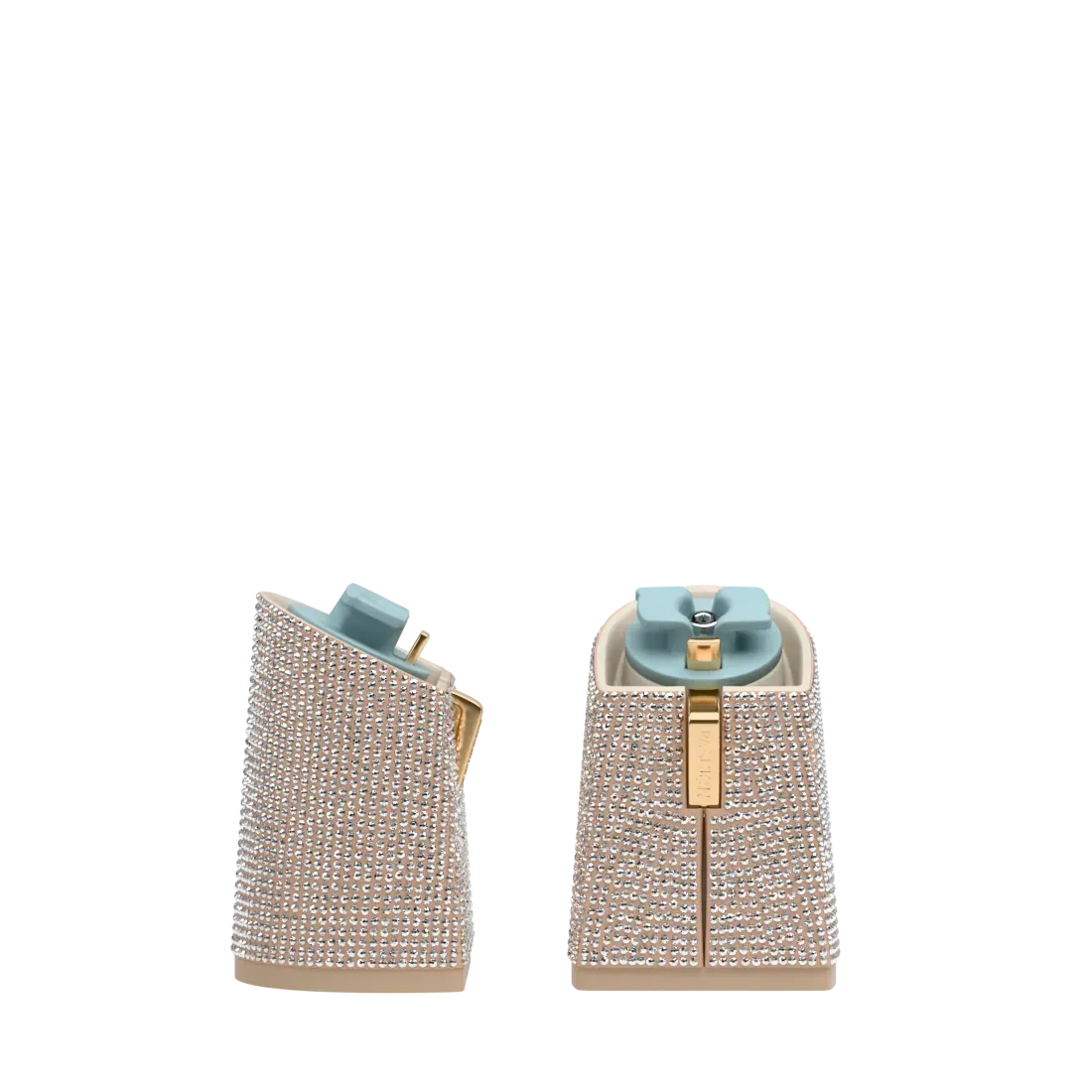 Flare Block Heel Kit 4 Sand Rhinestone