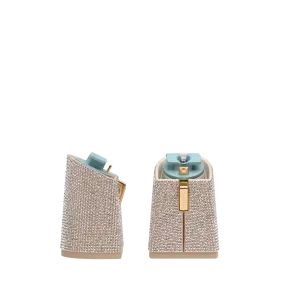 Flare Block Heel Kit 4 Sand Rhinestone